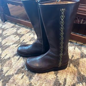 Colleen Cordero leather studded boots size 9